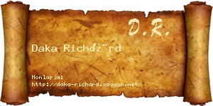 Daka Richárd névjegykártya